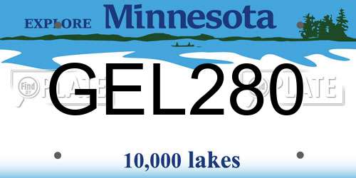 GEL280 Minnesota License Plate