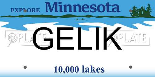 GELIK Minnesota License Plate