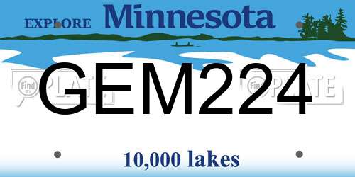 GEM224 Minnesota License Plate