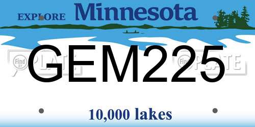 GEM225 Minnesota License Plate