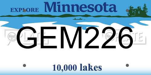 GEM226 Minnesota License Plate