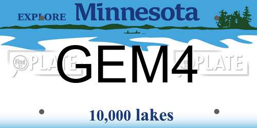 GEM4 Minnesota License Plate