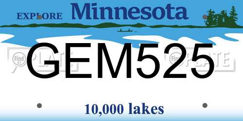 GEM525 Minnesota License Plate