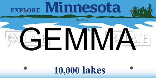 GEMMA Minnesota License Plate