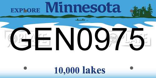 GEN0975 Minnesota License Plate