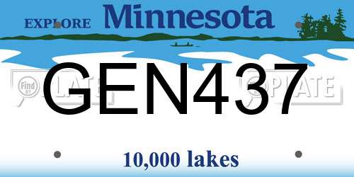 GEN437 Minnesota License Plate