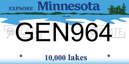 GEN964 Minnesota License Plate