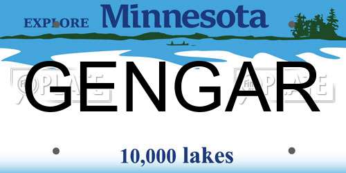 GENGAR Minnesota License Plate