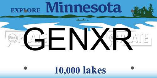 GENXR Minnesota License Plate