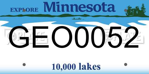 GEO0052 Minnesota License Plate