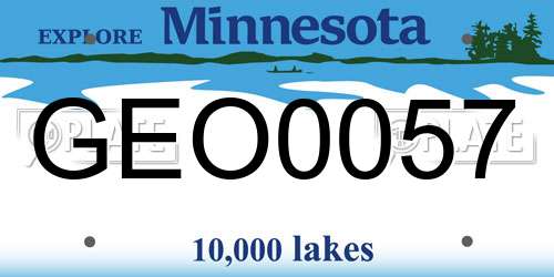 GEO0057 Minnesota License Plate
