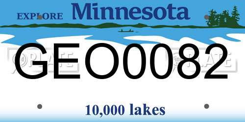 GEO0082 Minnesota License Plate