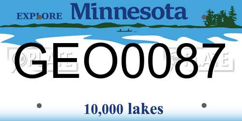 GEO0087 Minnesota License Plate