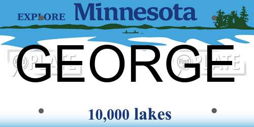 GEORGE Minnesota License Plate