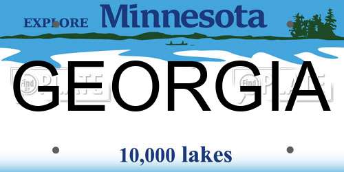 GEORGIA Minnesota License Plate