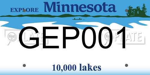 GEP001 Minnesota License Plate