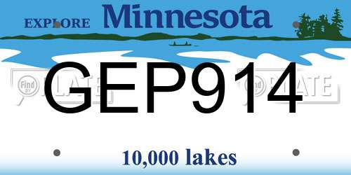 GEP914 Minnesota License Plate