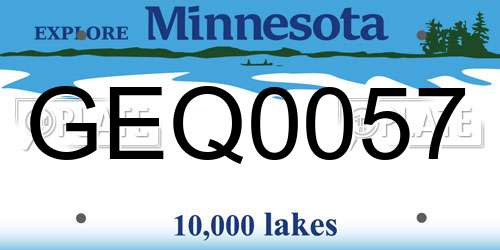 GEQ0057 Minnesota License Plate