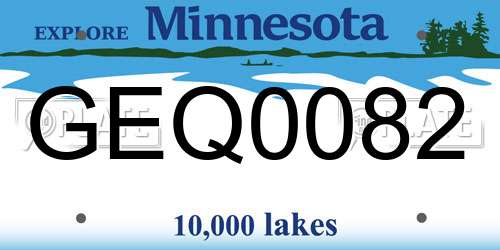 GEQ0082 Minnesota License Plate