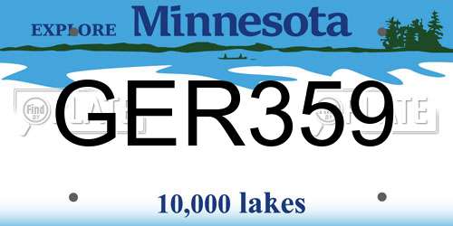 GER359 Minnesota License Plate