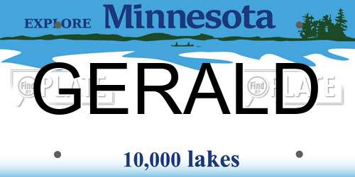 GERALD Minnesota License Plate