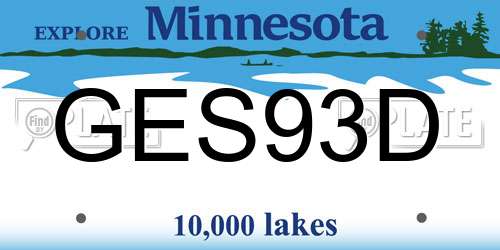 GES93D Minnesota License Plate