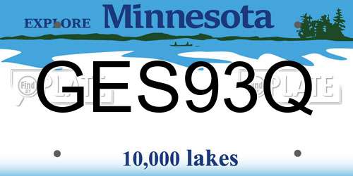 GES93Q Minnesota License Plate