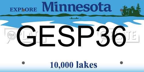 GESP36 Minnesota License Plate
