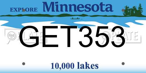 GET353 Minnesota License Plate
