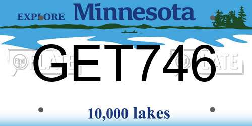 GET746 Minnesota License Plate