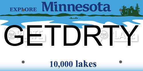 GETDRTY Minnesota License Plate