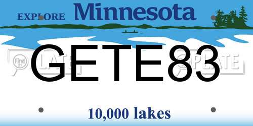 GETE83 Minnesota License Plate