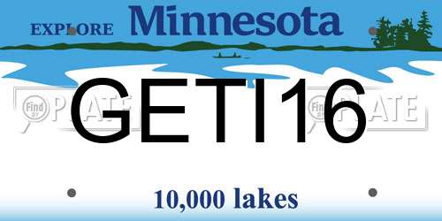 GETI16 Minnesota License Plate