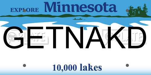 GETNAKD Minnesota License Plate
