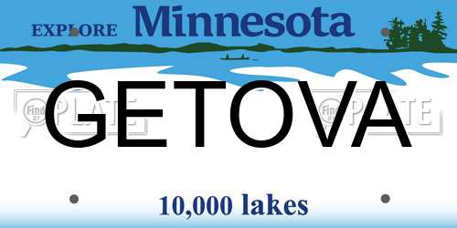 GETOVA Minnesota License Plate