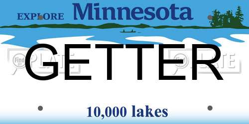 GETTER Minnesota License Plate
