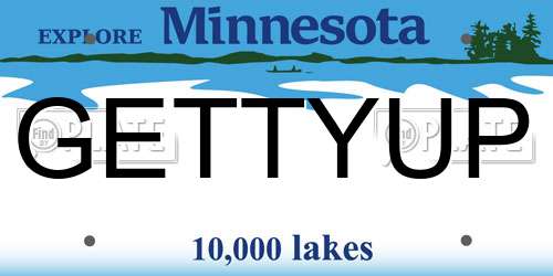 GETTYUP Minnesota License Plate