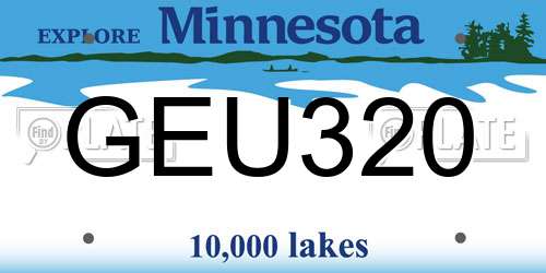 GEU320 Minnesota License Plate