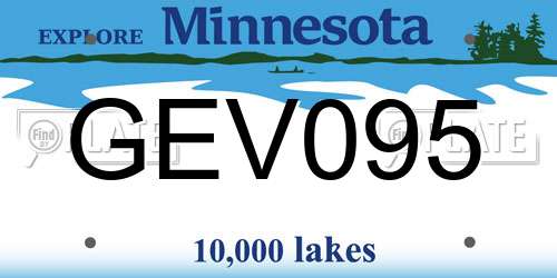 GEV095 Minnesota License Plate