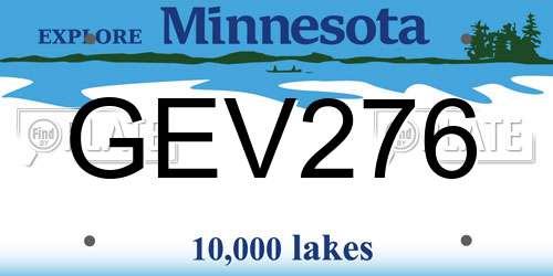 GEV276 Minnesota License Plate