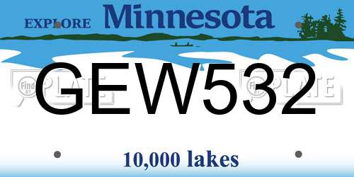 GEW532 Minnesota License Plate
