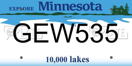 GEW535 Minnesota License Plate