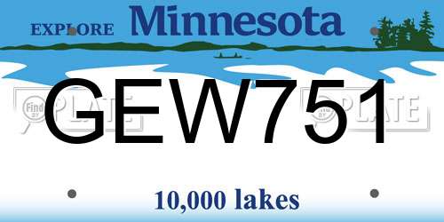 GEW751 Minnesota License Plate