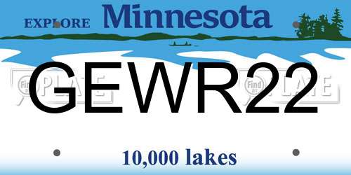 GEWR22 Minnesota License Plate