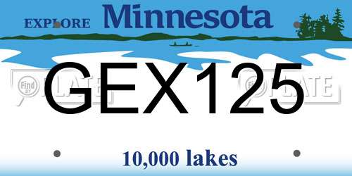 GEX125 Minnesota License Plate