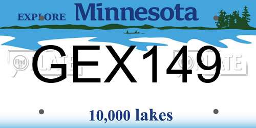 GEX149 Minnesota License Plate