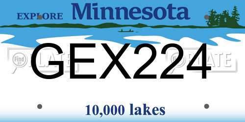 GEX224 Minnesota License Plate