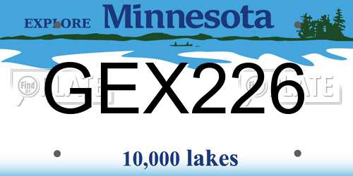 GEX226 Minnesota License Plate