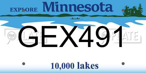 GEX491 Minnesota License Plate