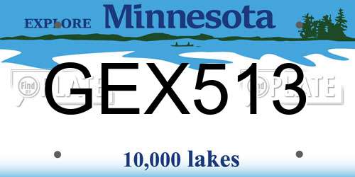 GEX513 Minnesota License Plate
